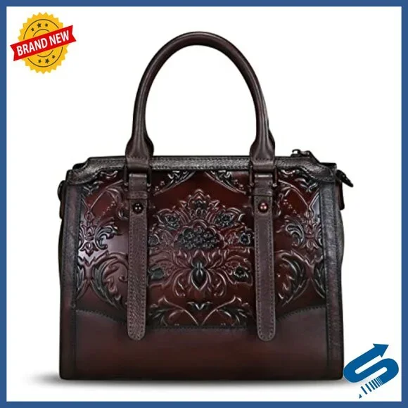 Genuine Leather Hobo Satchel Crossbody Bag Top Handle Purse Medium